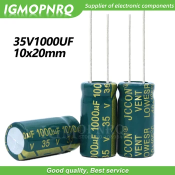 10ШТ 35V1000UF 10*20 мм igmopnrq Алюминиевый электролитический конденсатор высокой частоты с низким сопротивлением 10x20 мм