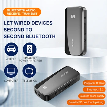 Автомобильный адаптер HIFI Bluetooth приемник передатчик 2 in1 amp 3,5 мм стерео с функцией вызова поддержка TF FNC 5.1 беспроводной Bluetooth