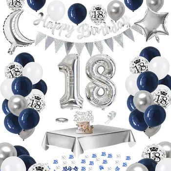 Декор воздушными шарами на 18-30-й день рождения, 40-50-летний День рождения, украшения для мужчин и женщин, Гирлянда из голубых конфетти, арка из воздушных шаров