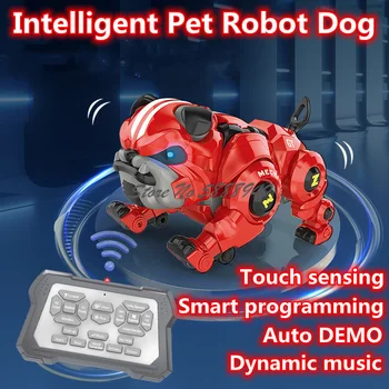 Интеллектуальный робот-собака с дистанционным управлением для домашних животных, Чувствительный к прикосновениям, Интерактивное общение, Интеллектуальная программа, Автоматическая демонстрация, Поющий Танец, Радиоуправляемая игрушка-робот