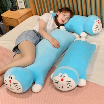 Новые Плюшевые игрушки-подушки Kawaii Doraemon, Плюшевые Мультяшные Животные, Длинная Подушка-кошка, Детские Мягкие Диванные подушки, Игрушки для домашнего Декора