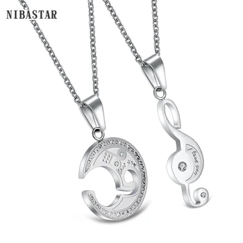 Ожерелье Из НЕРЖАВЕЮЩЕЙ СТАЛИ Для Влюбленных в ювелирные изделия NIBA, ожерелье с подвеской в виде музыкальной ноты, уникальный дизайн
