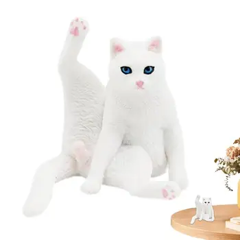 Фигурки котенка, Реалистичные игрушки для Котенка, Домашняя Автомобильная Декоративная Статуя, используемая для школьных проектов, Подарок для детей
