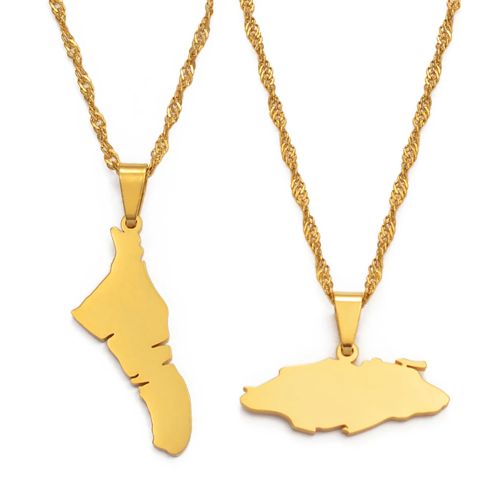 Anniyo Багамские острова Андрос Карта острова Нассау Ювелирные Изделия Золотого и Серебряного Цветов #115921